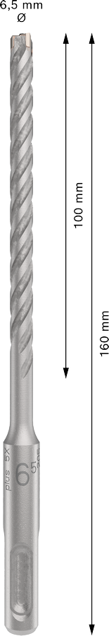 Bosch 2608833782 Sds Plus-5x Hammer Drill Bit 4 Cutter, 4 Flute, 65mm Dia, 100mmworking Length,110 Total Length - photo 3