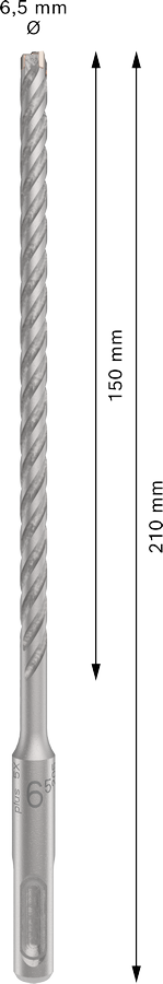 Bosch 2608833783 Sds Plus-5x Hammer Drill Bit 4 Cutter, 4 Flute, 65mm Dia, 150mmworking Length,110 Total Length - photo 3