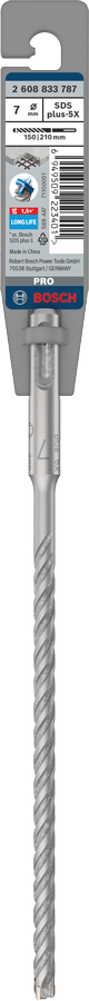 Bosch 2608833787 Sds Plus-5x Hammer Drill Bit 4 Cutter, 4 Flute, 7mm Dia, 150mmworking Length,110 Total Length - photo 2