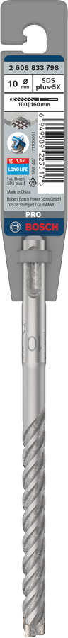 Bosch 2608833798 Sds Plus-5x Hammer Drill Bit 4 Cutter, 4 Flute, 10mm Dia, 100mmworking Length,110 Total Length - photo 2