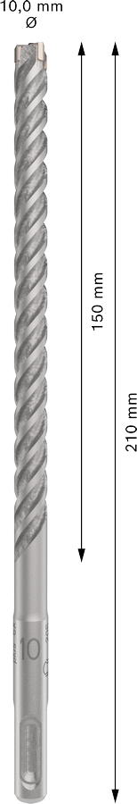 Bosch 2608833799 Sds Plus-5x Hammer Drill Bit 4 Cutter, 4 Flute, 10mm Dia, 150mmworking Length,110 Total Length - photo 3