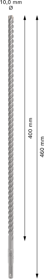 Bosch 2608833803 Sds Plus-5x Hammer Drill Bit 4 Cutter, 4 Flute, 10mm Dia, 400mmworking Length,110 Total Length - photo 3