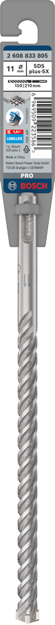 Bosch 2608833805 Sds Plus-5x Hammer Drill Bit 4 Cutter, 4 Flute, 11mm Dia, 150mmworking Length,110 Total Length - photo 2