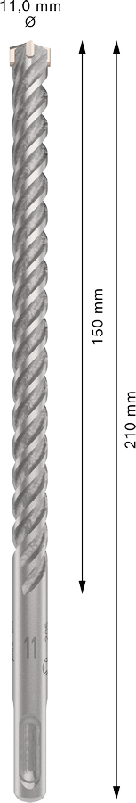 Bosch 2608833805 Sds Plus-5x Hammer Drill Bit 4 Cutter, 4 Flute, 11mm Dia, 150mmworking Length,110 Total Length - photo 3