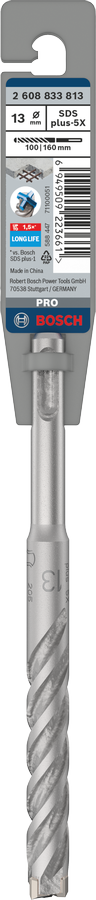 Bosch 2608833813 Sds Plus-5x Hammer Drill Bit 4 Cutter, 4 Flute, 13mm Dia, 100mmworking Length,110 Total Length - photo 2