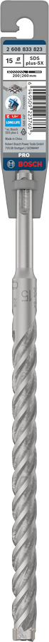 Bosch 2608833823 Sds Plus-5x Hammer Drill Bit 4 Cutter, 4 Flute, 15mm Dia, 200mmworking Length,110 Total Length - photo 2