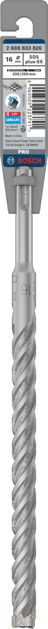 Bosch 2608833826 Sds Plus-5x Hammer Drill Bit 4 Cutter, 4 Flute, 16mm Dia, 200mmworking Length,110 Total Length - photo 2