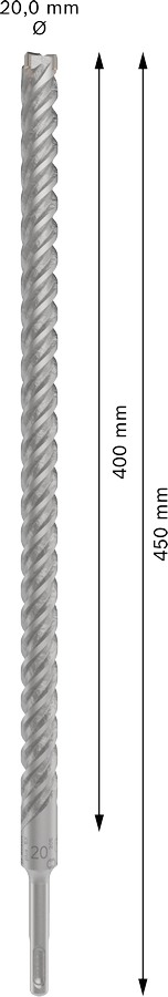 Bosch 2608836641 Sds Plus-5x Hammer Drill Bit 4 Cutter, 4 Flute, 200mm Dia, 400mmworking Length,110 Total Length - photo 3