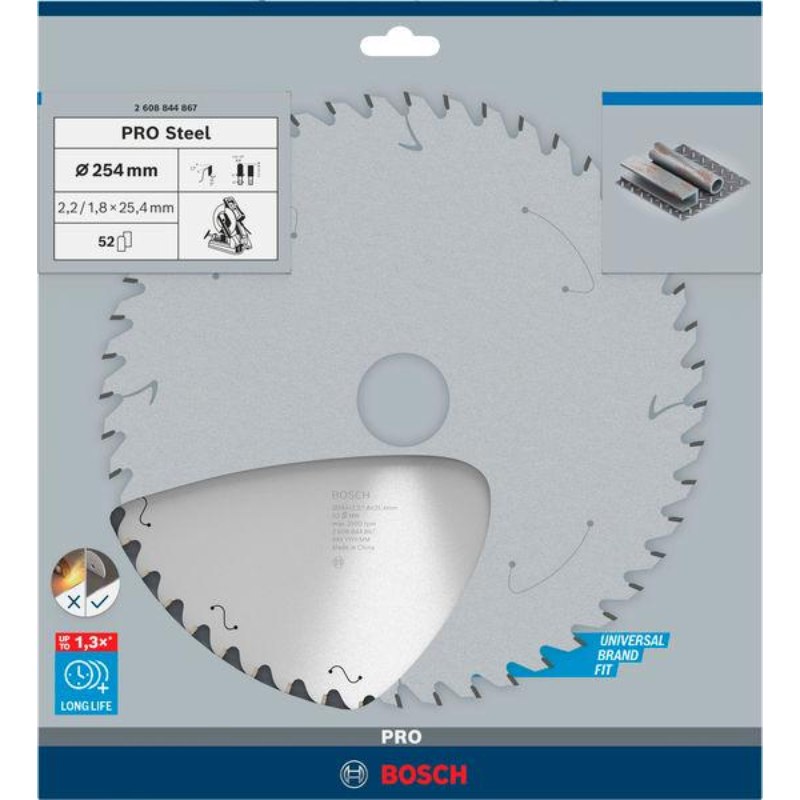 Bosch PRO Steel Circular Saw Blade 254 x 25.4 mm 52T - 2608844867 - photo 2