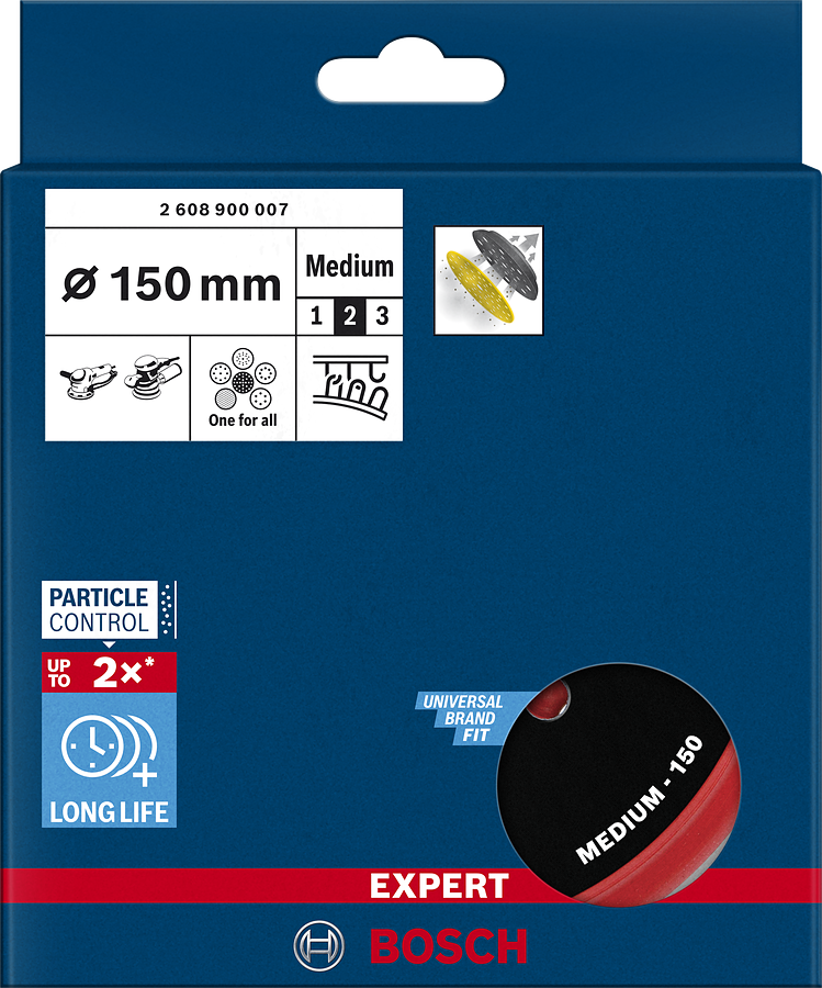 Bosch 2608900007 Expert Multihole Backing Pads Universal 150 Mm, Suitable For Get 75-150; Gex 34-150; Gex 40-150 Professional; 3m; - photo 2