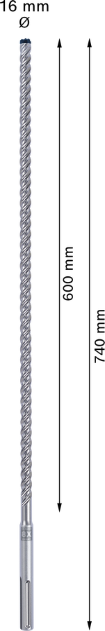 Bosch 2608900216 Sdsmax Hammer Drill Bit 8x - 16 X 600 X 740 - photo 3