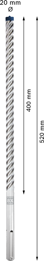 Bosch 2608900229 Sdsmax Hammer Drill Bit 8x - 20 X 400 X 520 - photo 3
