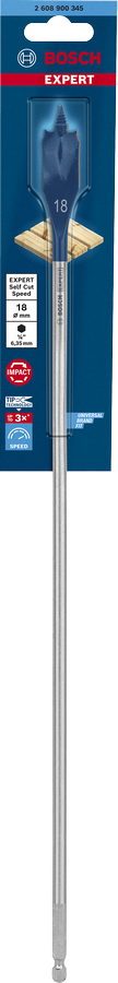 Bosch 2608900345 Expert Wood Spade Bits, Expert Range With Diameter 18mm & Total Length 400mm,pack Of 1 - photo 2