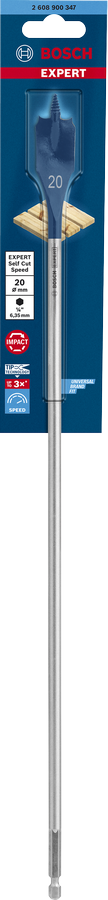 Bosch 2608900347 Expert Wood Spade Bits, Expert Range With Diameter 20mm & Total Length 400mm,pack Of 1 - photo 2