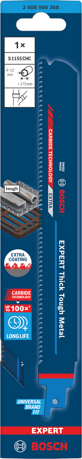 Bosch 2608900368 Sabre / Reciprocating Saw Blades, Expert For Thick Tough Metal, S 1155 Chm, Blade Length 225mm,suitable For Cutting - photo 2