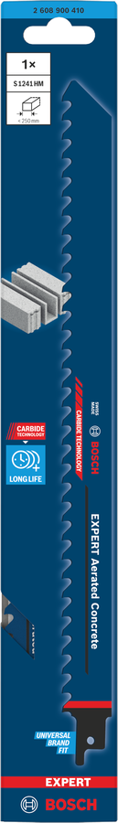 Bosch 2608900410 Reciprocating Saw Blades, Expert For Aerated Concrete, S 1241 Hm, Blade Length 300mm, To Cut Fibre Cement, Glass Fibre - photo 2