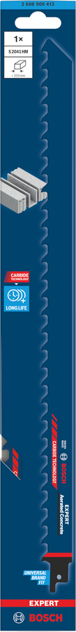 Bosch 2608900413 Reciprocating Saw Blades, Expert For Aerated Concrete, S 2041 Hm, Blade Length 400mm, To Cut Fibre Cement, Glass Fibre - photo 2