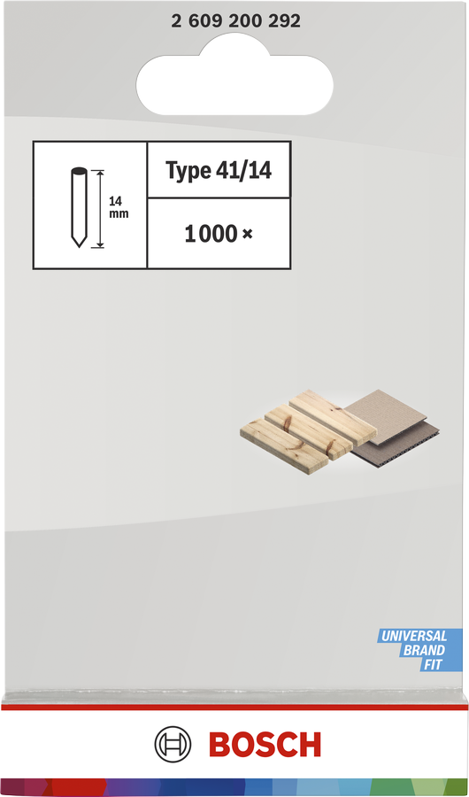 Bosch 2609200292 Fine Wire Staples With Length 14mm, Type 41, Pack Of 1000, Suitable For Ht 14 Tackers - photo 2