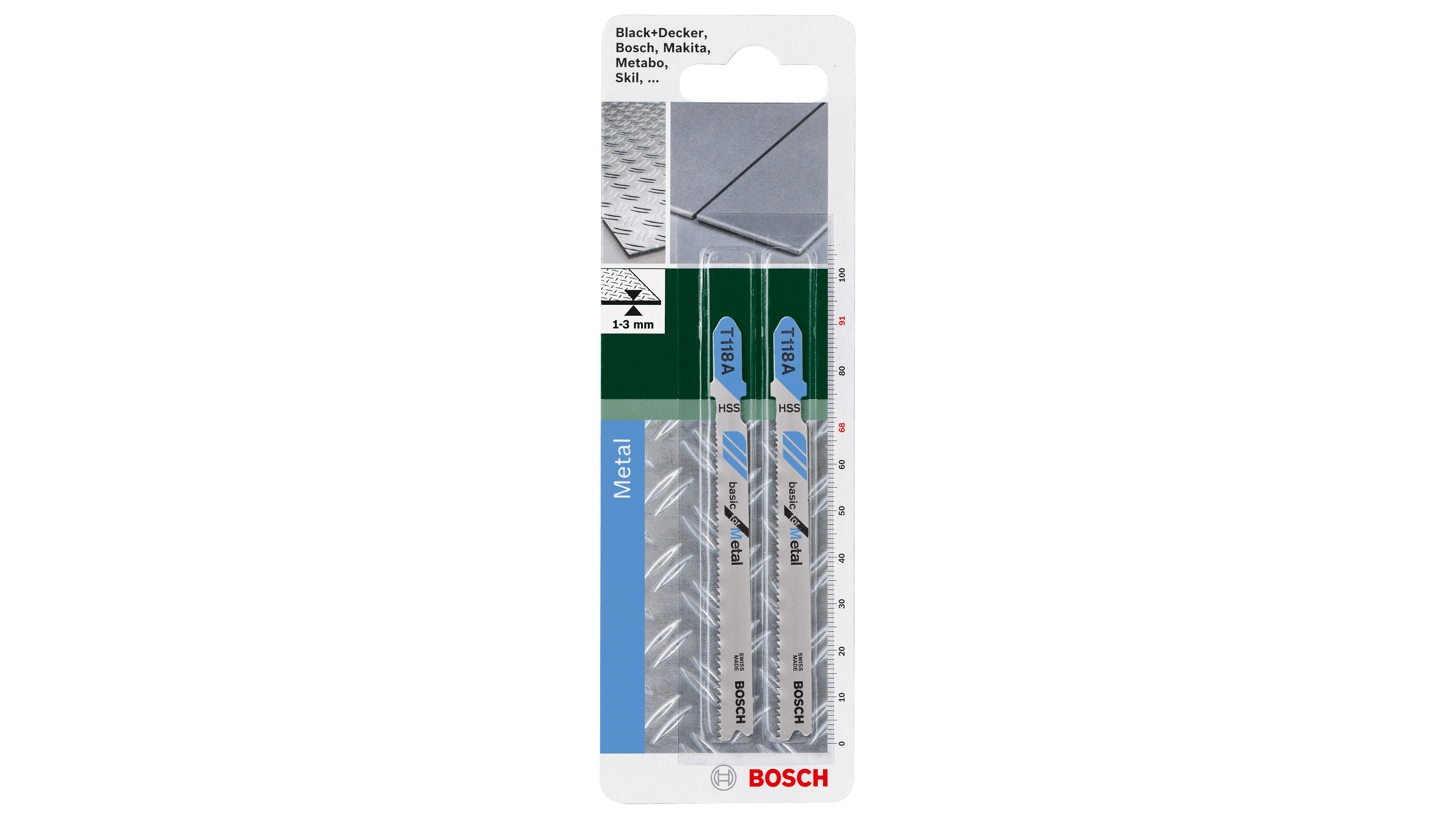 Bosch 2609256729 Jigsaw Blades T 118 A, Basic For Metal, Suitable For Straight Cuts In Metal, Blade Length 92mm, Pack Of 1 - photo 2