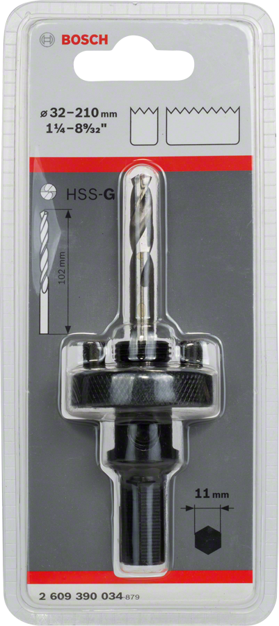 Bosch 2609390034 Hss Bi -Metal Holesaws, Holesaw Adaptor With Pilot Drill Bit, From 32 Mm To 210 Mm Diameter - photo 2