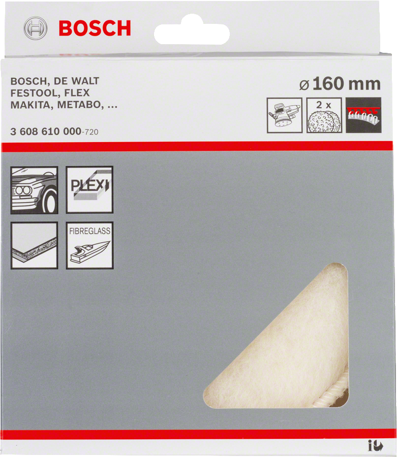 Bosch 3608610000 Polishing Cap 160mm,2x - photo 2