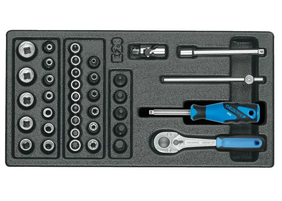 GEDORE 1500 ES-20 Socket set 1/4" in 1/3 ES-Module