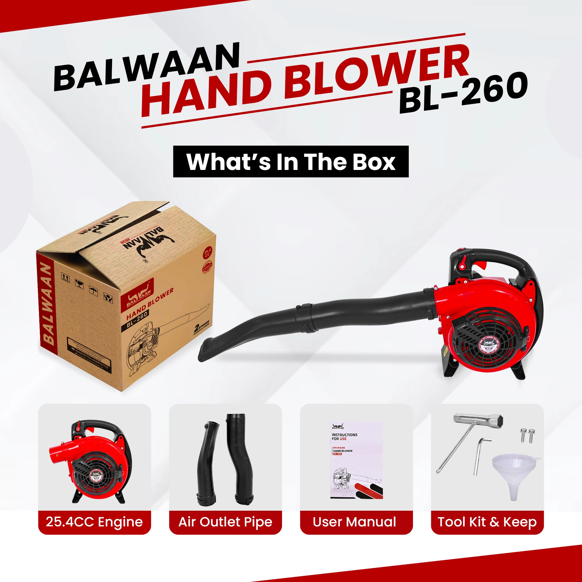Balwaan Krishi BL-260 Portable Petrol Blower