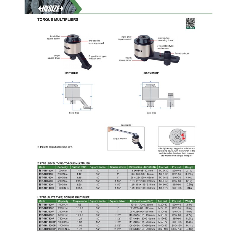 INSIZE IST-TM7500 Torque Multiplier 7500 N.m Bevel Type - photo 2