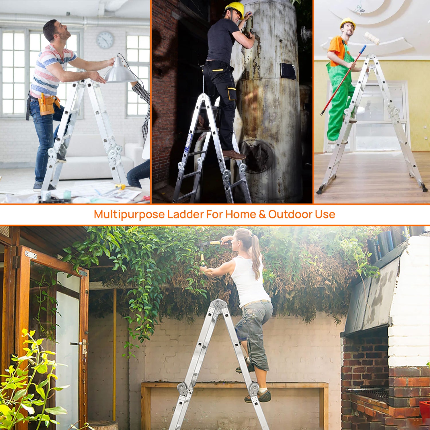 Corvids CALM-403 12 Ft Multipurpose Folding Aluminium Ladder, 12 Steps (4x3) - photo 5