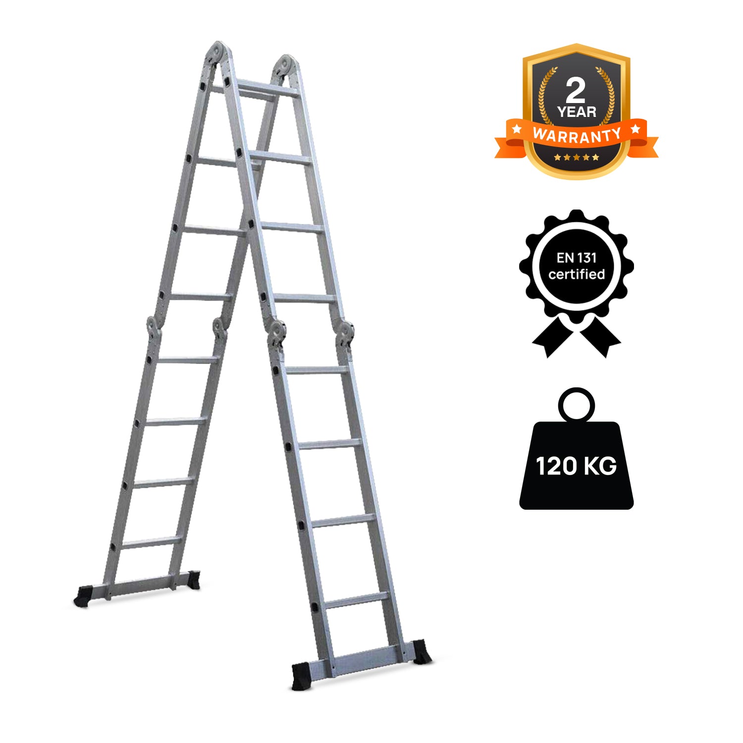 Corvids CALM-404 PRO 14.5 Ft Multipurpose Folding Aluminium Ladder, 16 Steps (4x4) - photo 2