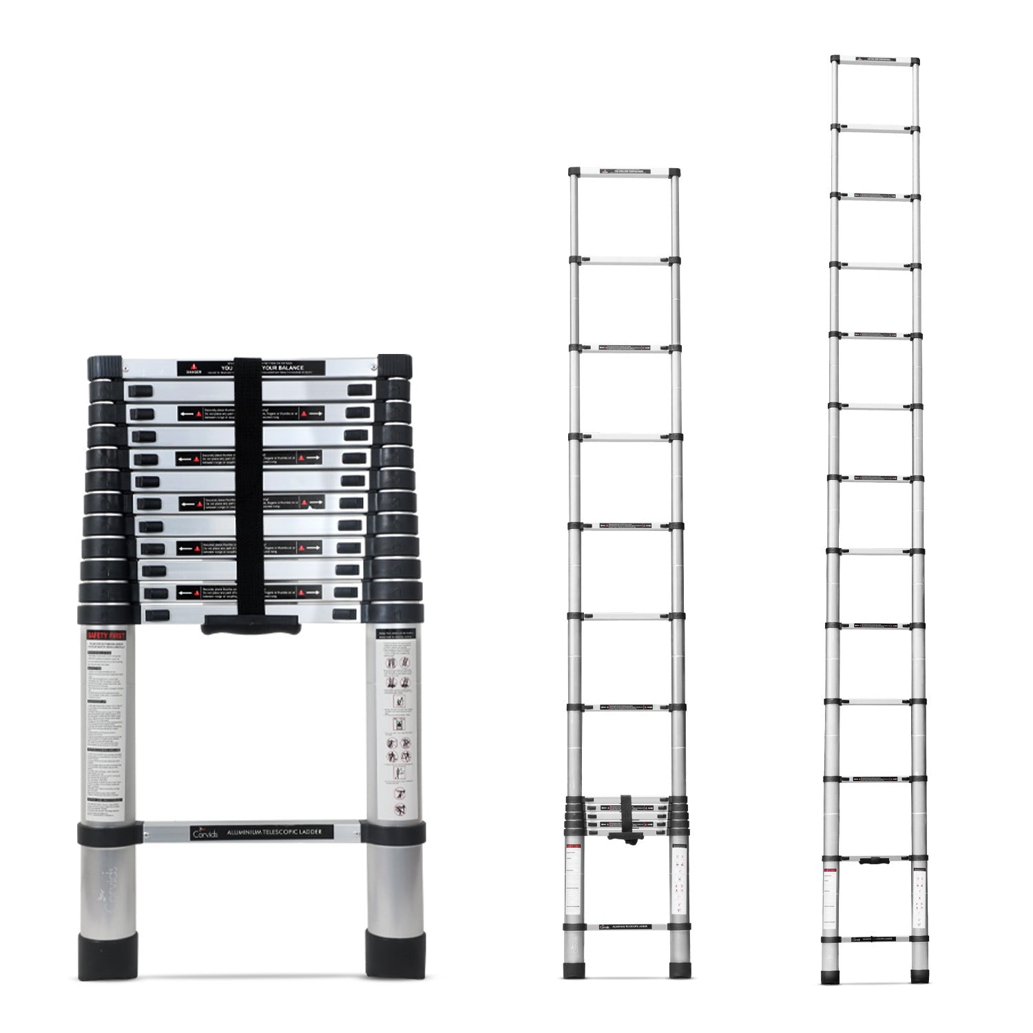 Corvids CALT-038 3.8 m (12.5 Ft) Aluminium Telescopic Ladder, 13 Steps