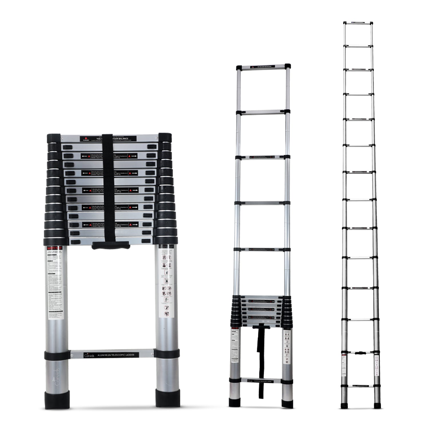 Corvids CALT-055 5.5 m (18 Ft) Aluminium Telescopic Ladder, 14 Steps