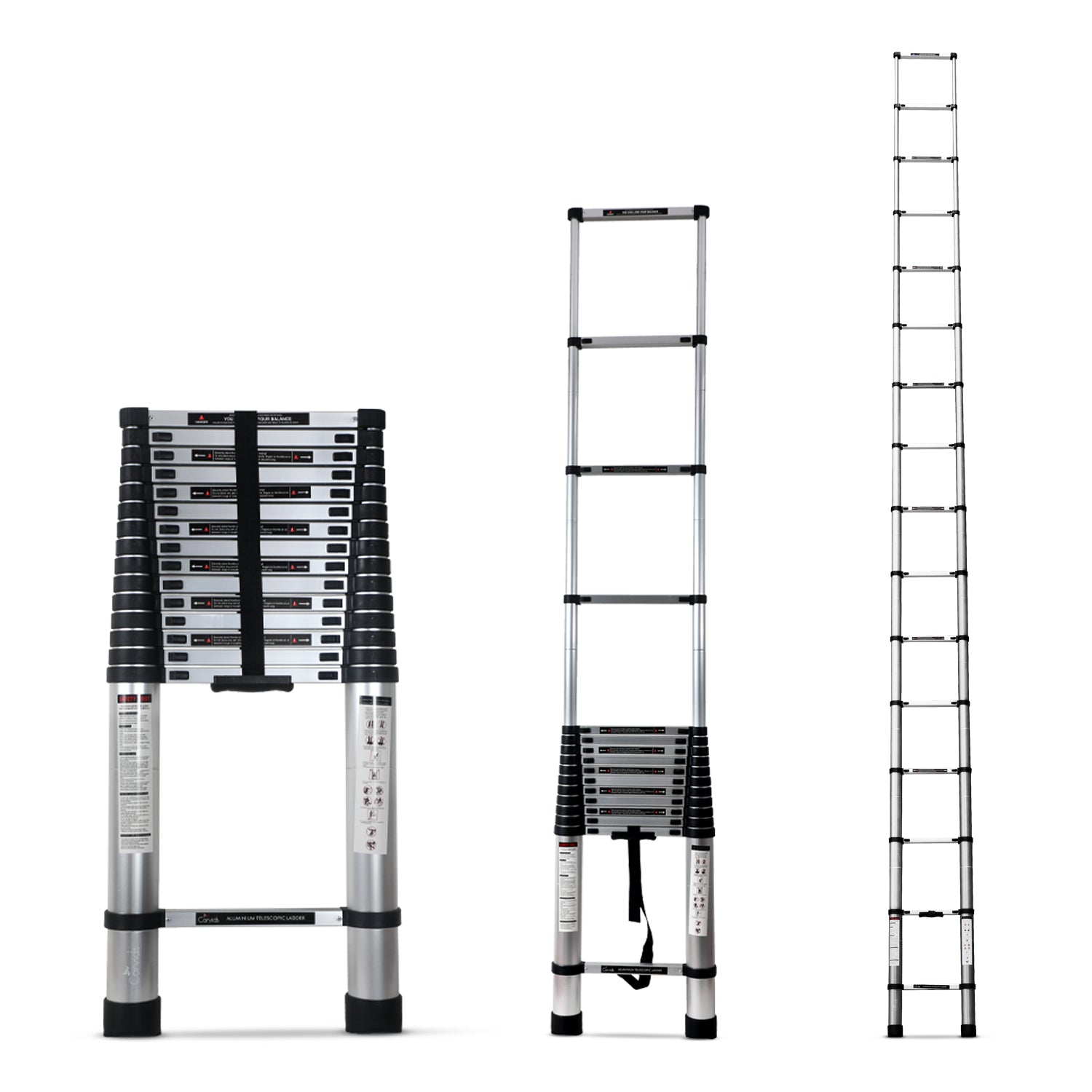 Corvids CALT-062 6.2 m (20.5 Ft) Aluminium Telescopic Ladder, 16 Steps