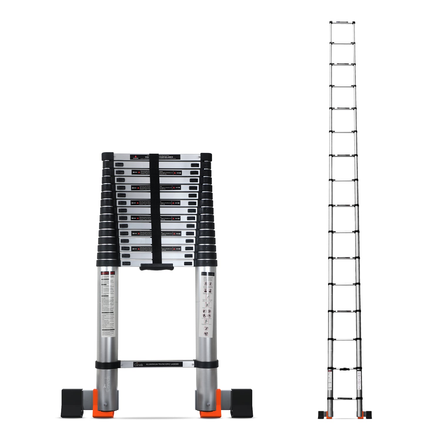 Corvids CALT-072 7.2 m (23.5 Ft) Aluminium Telescopic Ladder, 16 Steps
