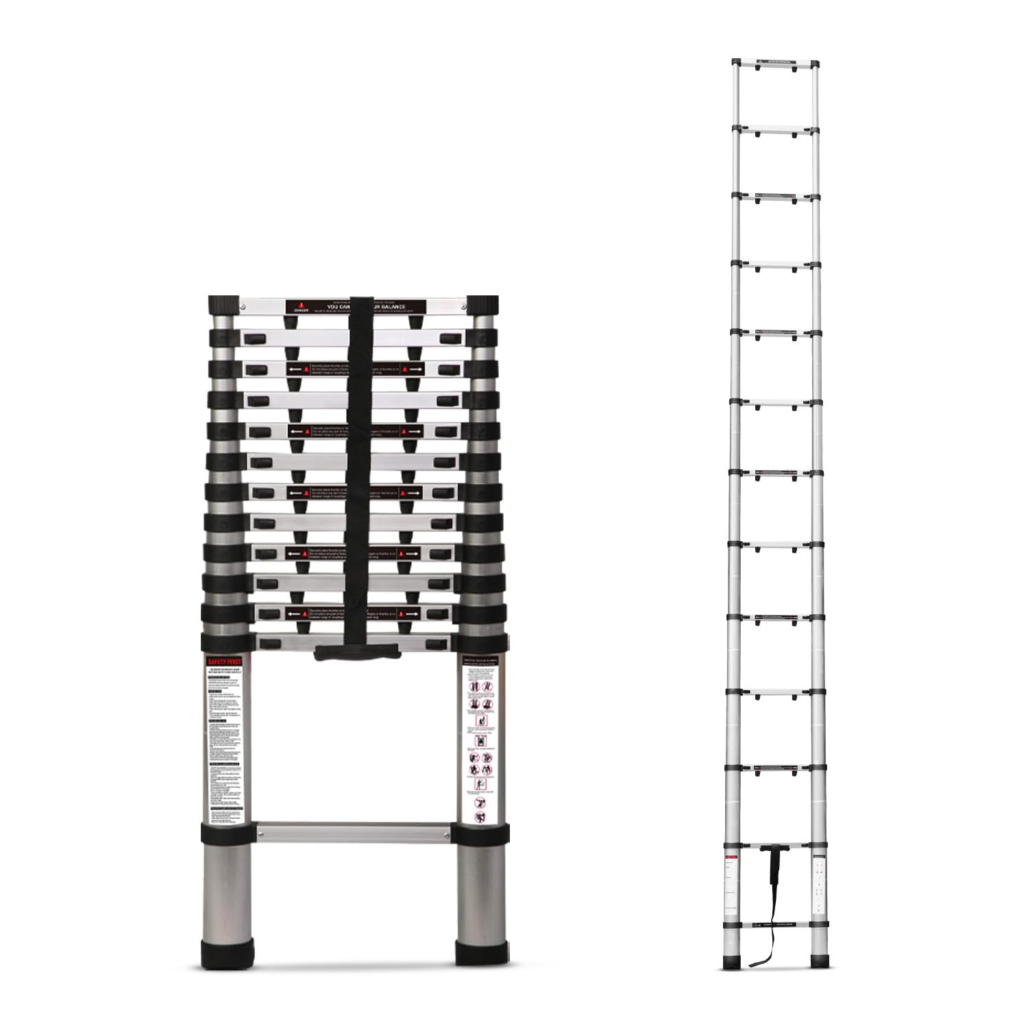 Corvids CALT-FP50 5.0 m (16.5 Ft) Finger Protect Aluminium Telescopic Ladder, 13 Steps