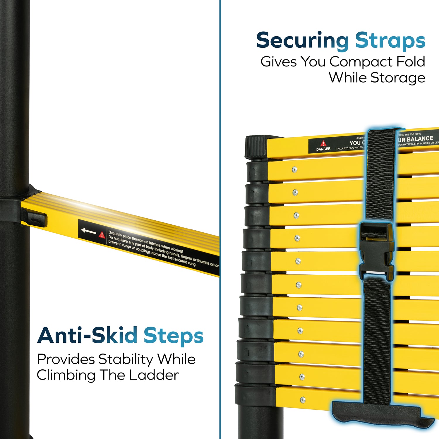 Corvids CCLT-059IR 5.9 m (19.5 Ft) Iron (Carbon Steel) Telescopic Ladder, 15 Steps - photo 7
