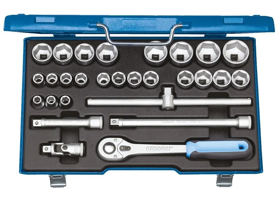 GEDORE 19 VMU-10 Socket wrench set 1/2" 28 pieces hexagon 10-36 mm