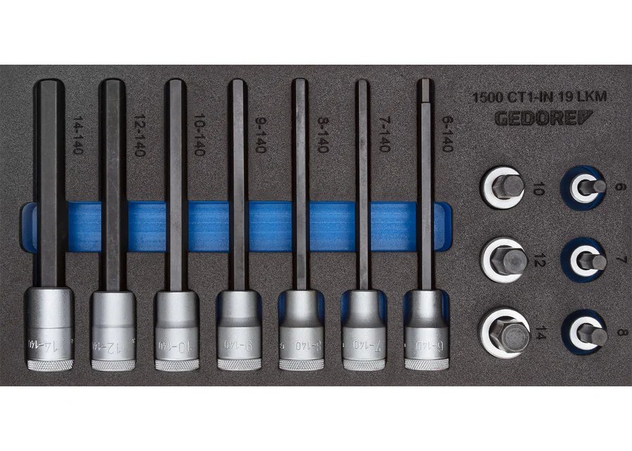 GEDORE 1500 CT1-IN 19 LKM Set of screwdriver bits 1/2" in 1/3 check tool module