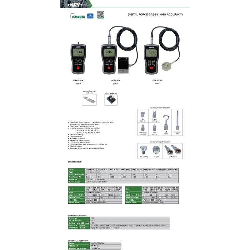INSIZE ISF-DF20KA Digital Force Gauge 20000N - photo 3