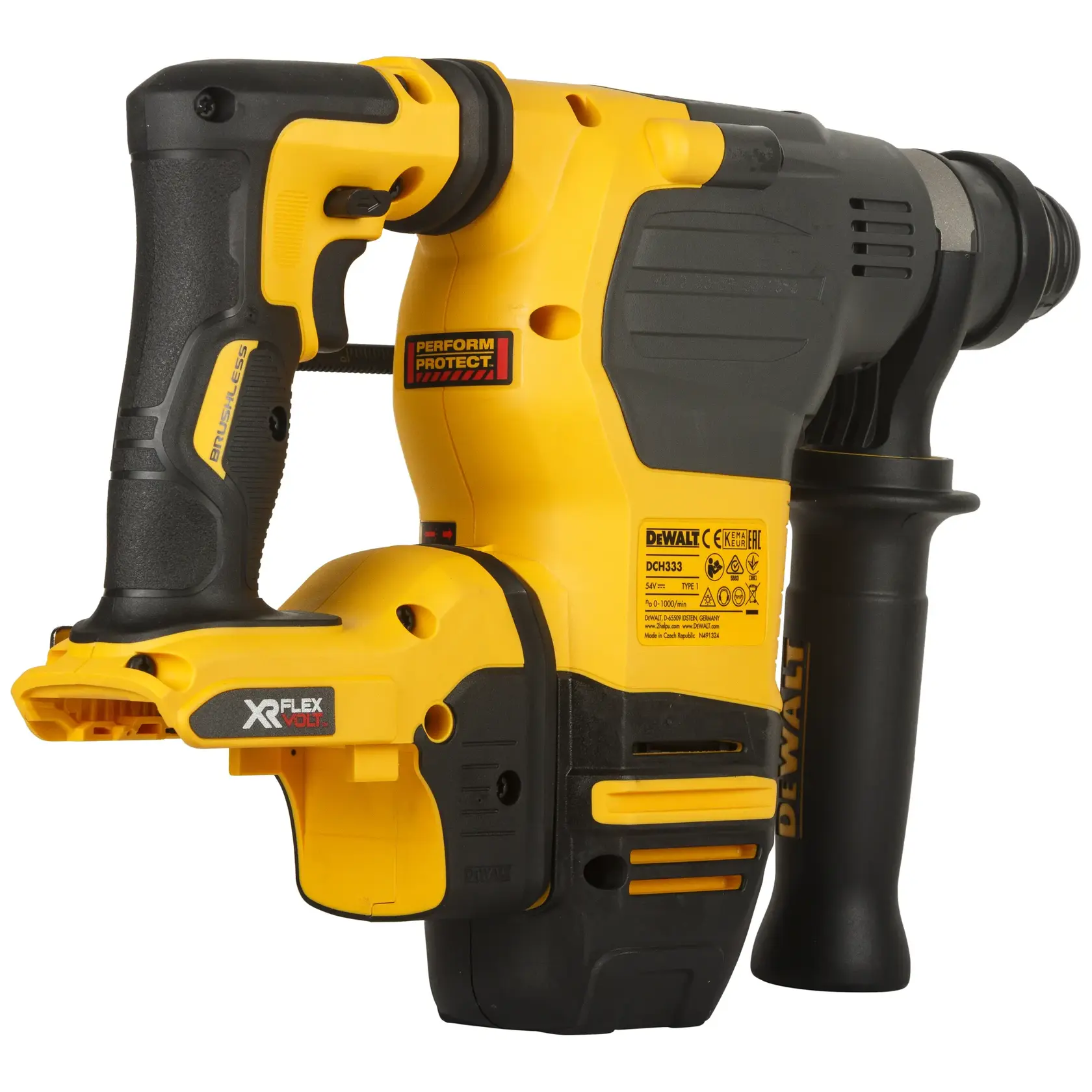 DEWALT DCH333NT 54V XR FLEX VOLT Li-ion 30mm SDS-Plus 3 Mode 4Kg Battery Powered Cordless Hammer with Brushless motor (Bare)-Perform and Protect Shield - photo 4