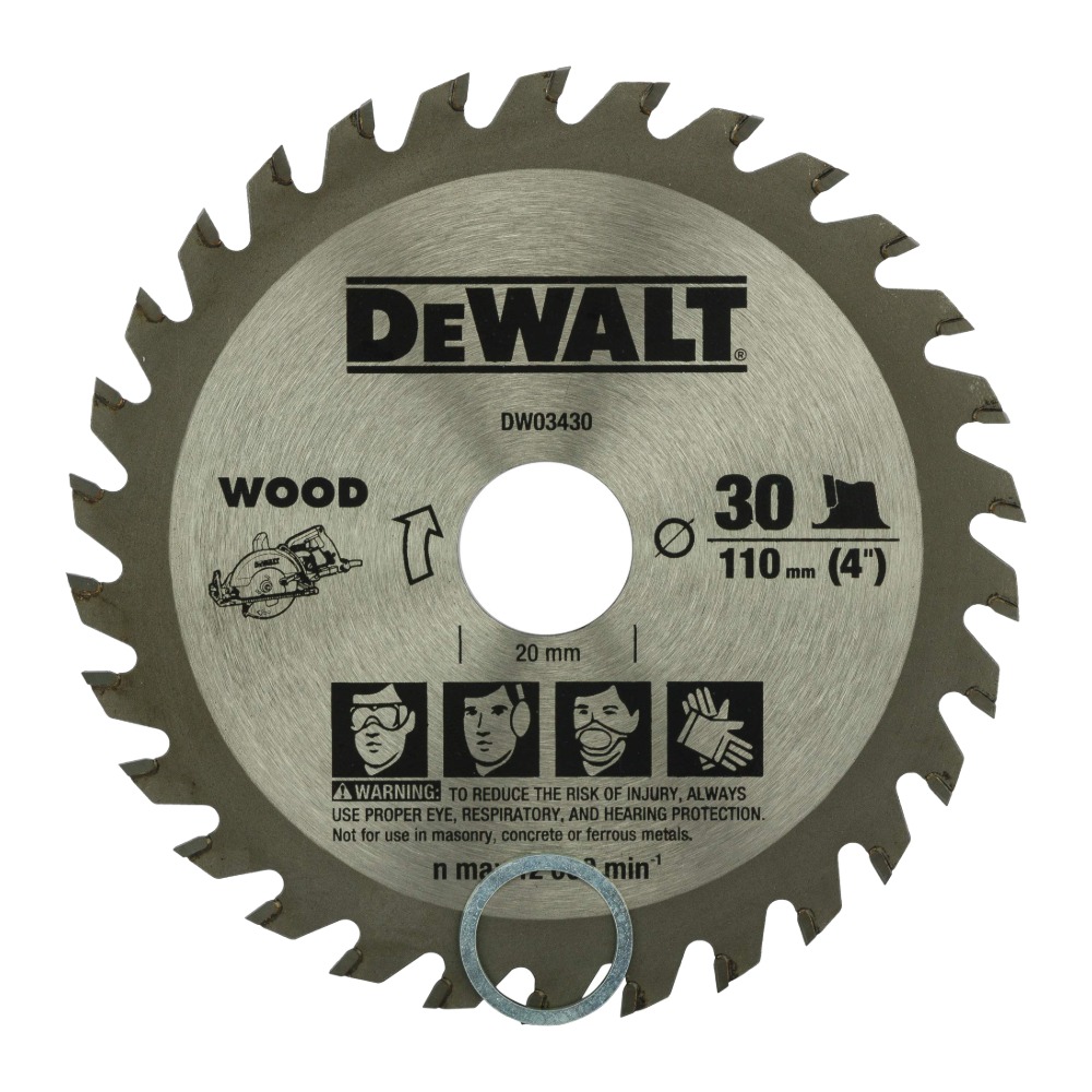 DeWALT DW03430-IN Tct Saw Blade 4" 30t Wood (Bore 16mm, Od 110mm)