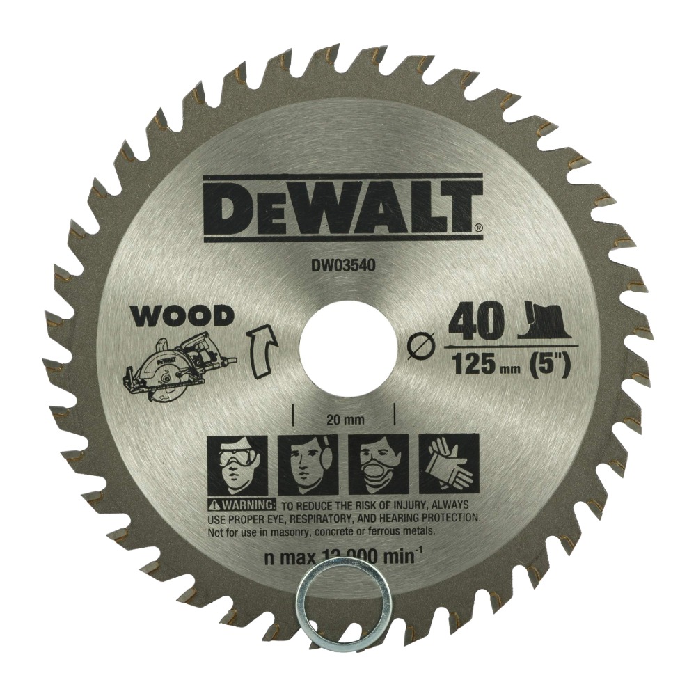 DeWALT DW03540-IN Tct Saw Blade 5" 40t Wood (Bore 20mm, Od 125mm)