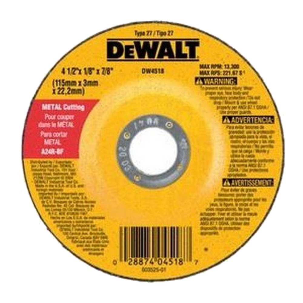 DeWALT DW44560 Cut-Off Wheel 180x3.2x22.2mm (Max 8500 Rpm)