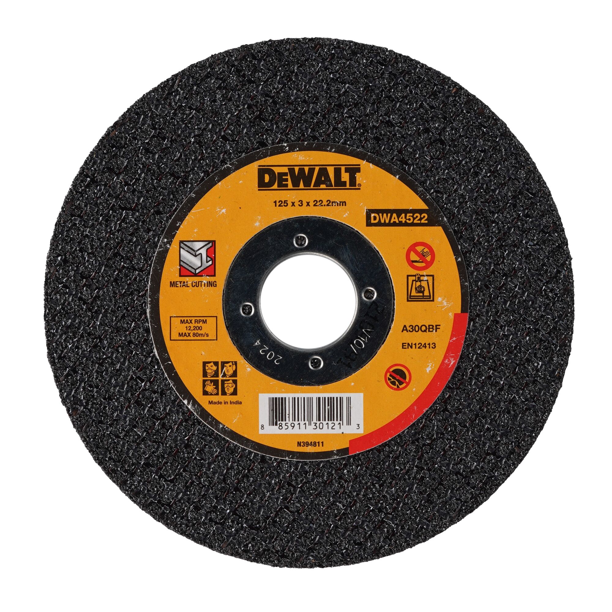 DeWALT DWA4522 Cut-Off Wheel 125x3x22.2mm (Max 12200 Rpm)