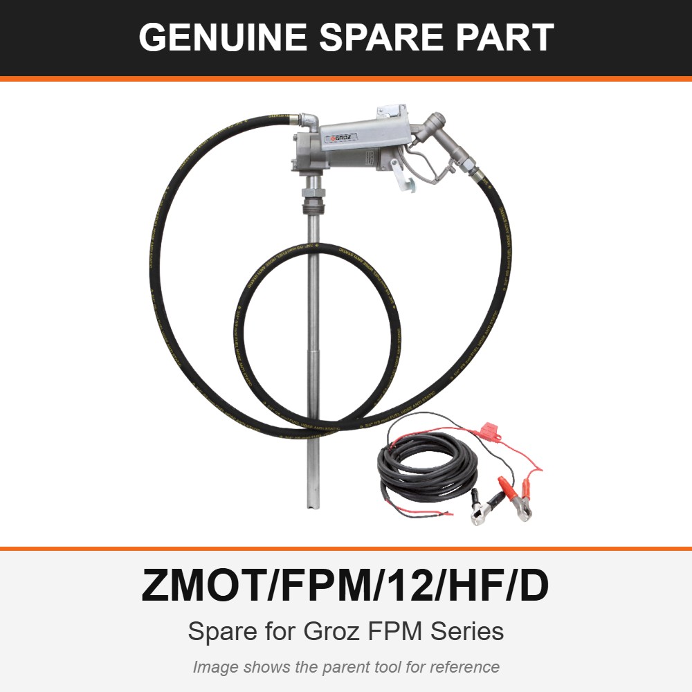 Groz ZMOT/FPM/12/HF/D Motor, 12V DC High Flow – Spare for FPM Series