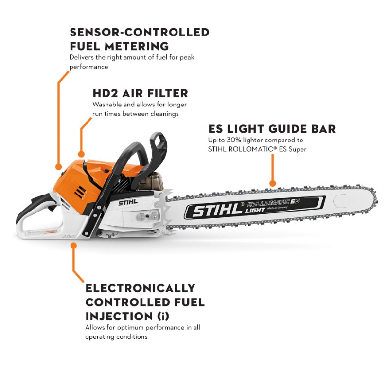 STIHL MS 500i Chainsaw with 20-inch Guide bar & 36RS Saw Chain | 11472000142 - photo 3