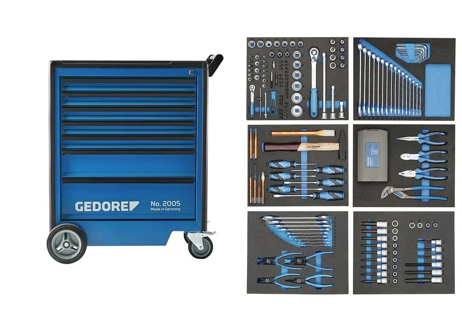 GEDORE 2005-TS-190 Tool trolley with assortment, 190 pieces
