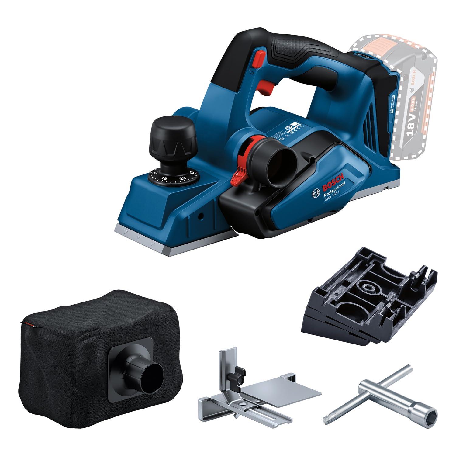 BOSCH GHO 185-LI PROFESSIONAL Cordless Planer 18.0 V (Solo)