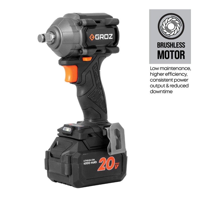 Groz BIW/1-2/400/20-4/L2/EU 20V Cordless Impact Wrench, 400 Nm - photo 2