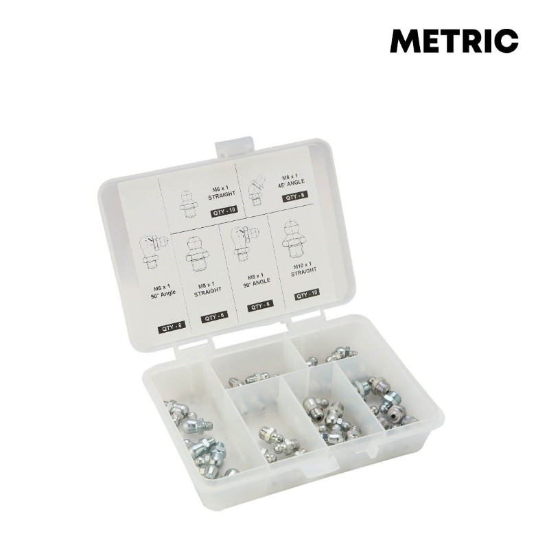 Groz GFT/KIT/M-44 Metric Grease Fitting Kit, 44 Pieces - photo 2